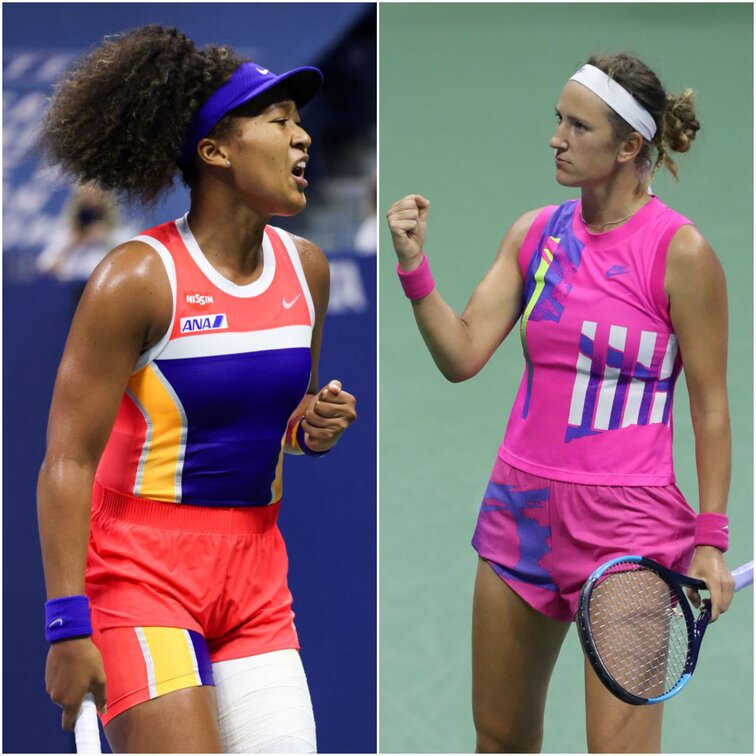 Naomi Osaka and Victoria Azarenka at the US Open in New York