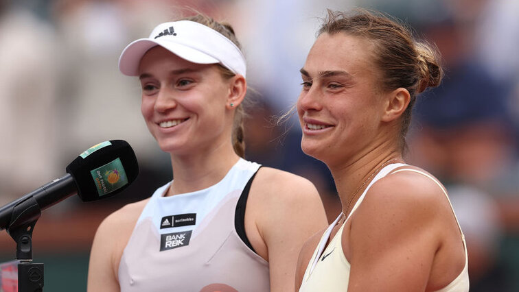 Elena Rybakina and Aryna Sabalenka in Indian Wells on Sunday