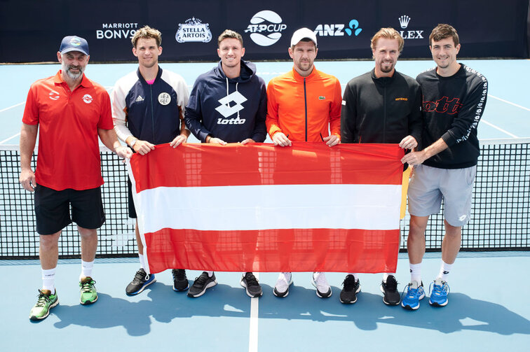 Das österreichische Team beim ATP Cup