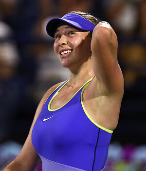 Amanda Anisimova freut sich über ihr aktuell gutes Spiel.