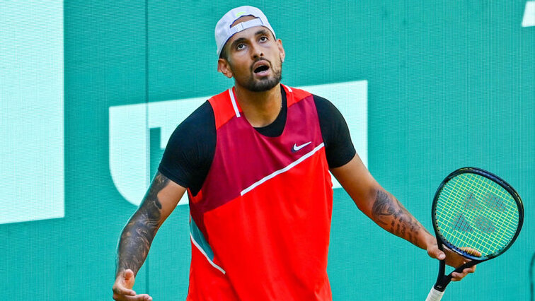 Nick Kyrgios steht in HalleWestfalen im Viertelfinale Nick Kyrgios steht in HalleWestfalen im Viertelfinale