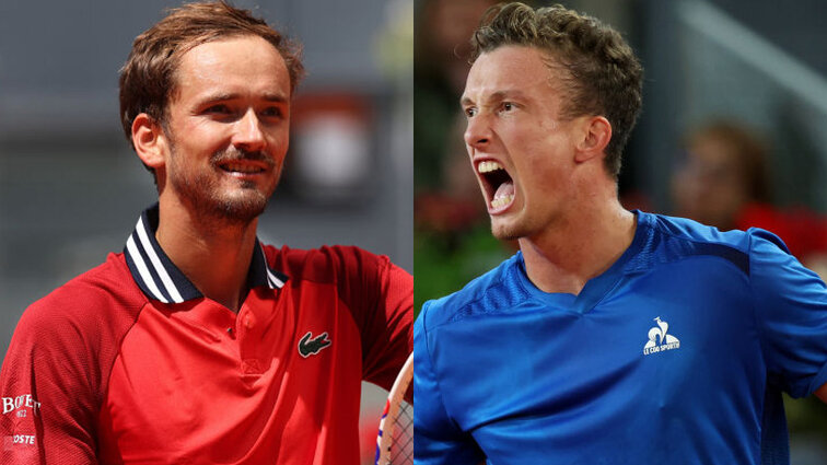 Daniil Medvedev und Jiri Lehecka spielen um einen Platz im Halbfinale von Madrid