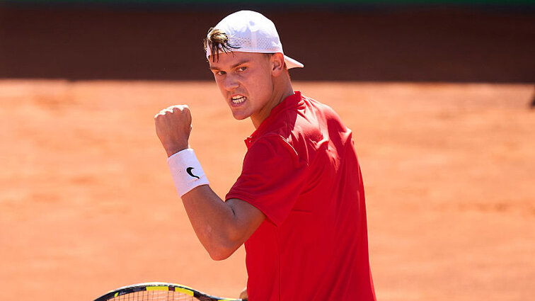 Holger Rune im vergangenen Herbst im dänischen Davis-Cup-Team