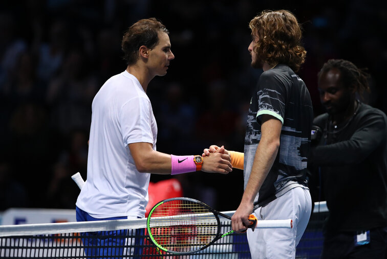 Stefanos Tsitsipas and Rafael Nadal are playing for a place in the semifinals of the Nitto ATP Finals
