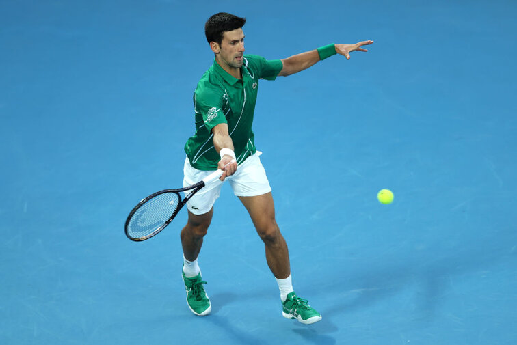 Novak Djokovic celebrates his comeback in Dubai