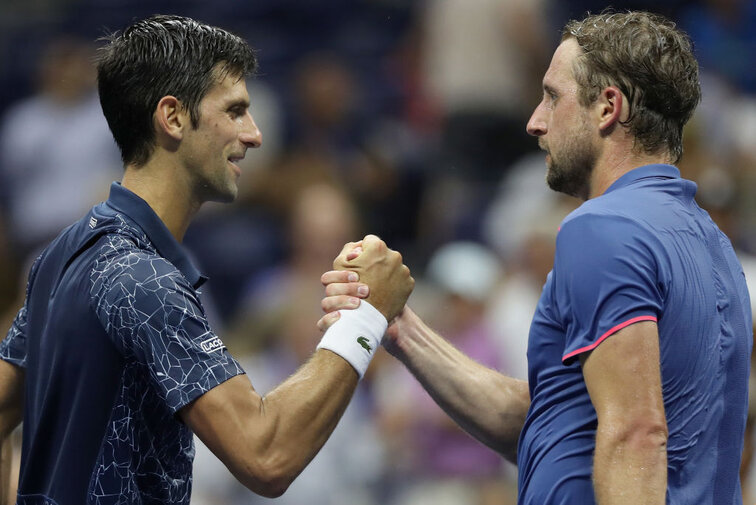 Novak Djokovic und Tennys Sandgren bei den US Open 2018