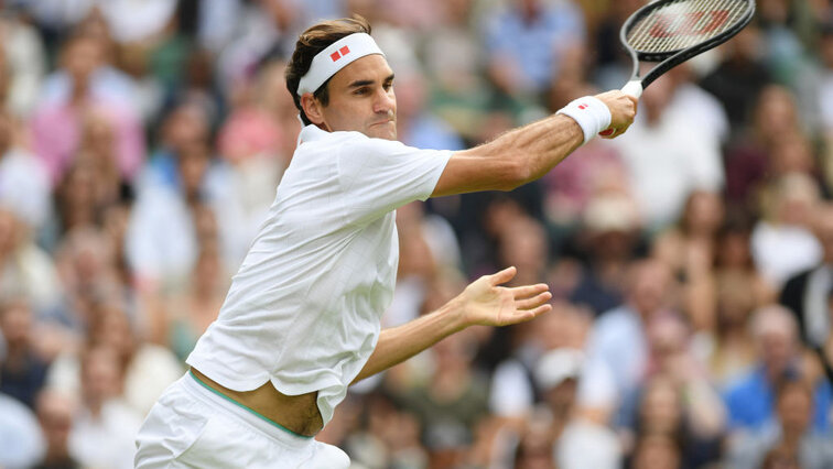 Roger Federer am Samstag in Wimbledon