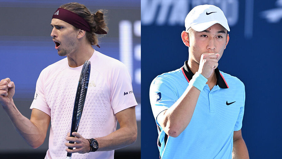 Photo: tennisnet.com Alexander Zverev trifft heute auf Juncheng Shang