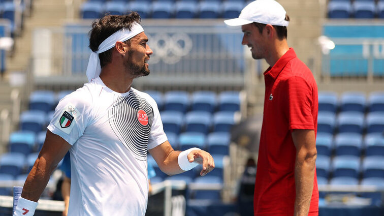 Marked by the heat: Fabio Fognini and Danill Medvedev