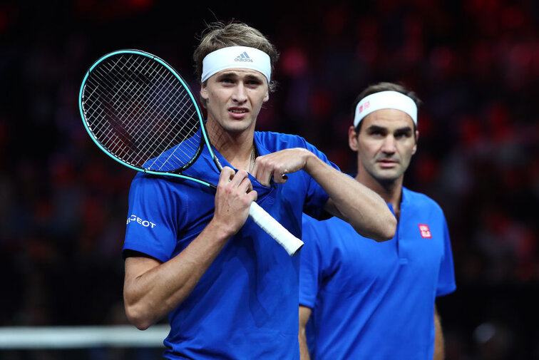Alexander Zverev und Roger Federer