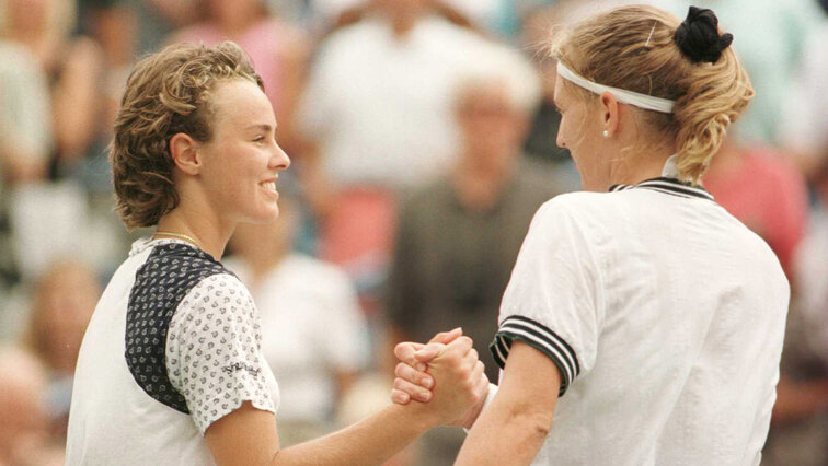 Martina Hingis and Steffi Graf in the mid-1990s