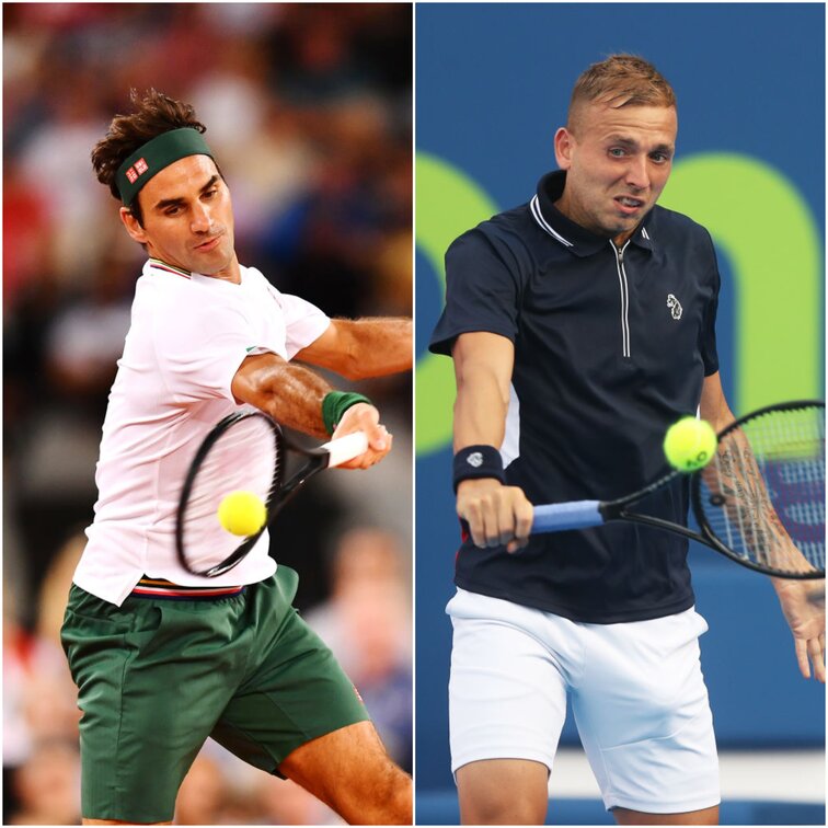 Roger Federer und Dan Evans spielten auf der ATP-Tour bislang dreimal gegeneinander