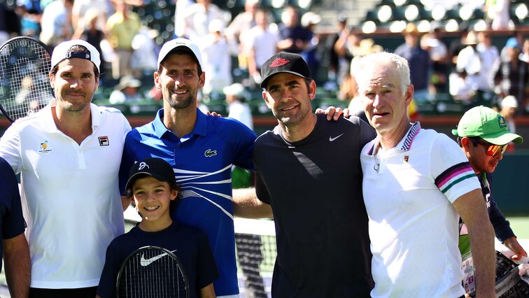 Prominent replacement program: Tommy Haas with three legends