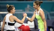 Simona Halep und Karolina Pliskova, frühmorgens in Miami 2019