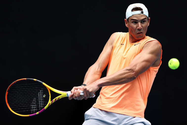 Unter anderem schlägt auch Rafael Nadal am Dienstag in Melbourne auf Rafael Nadal at the Australian Open in Melbourne