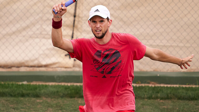 Dominic Thiem during training on Mallorca