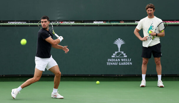 Erinnerungen an alte Zeiten: Alcaraz und Ferrero beim Training