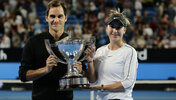 So sehen Hopman-Cup-Sieger aus: Roger Federer, Belinda Bencic
