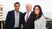 Prinz Albert II mit Rafael Nadal und Francisca Perello