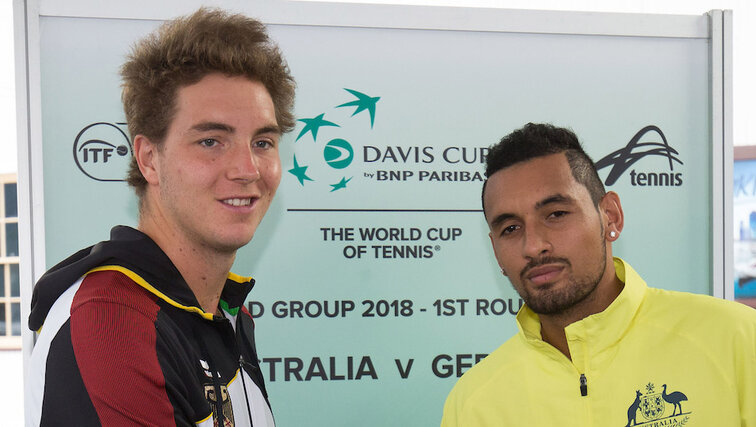Struff and Kyrgios, early 2018, also in Brisbane