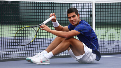 Carlos Alcaraz am Samstag in Indian Wells Carlos Alcaraz am Samstag in Indian Wells