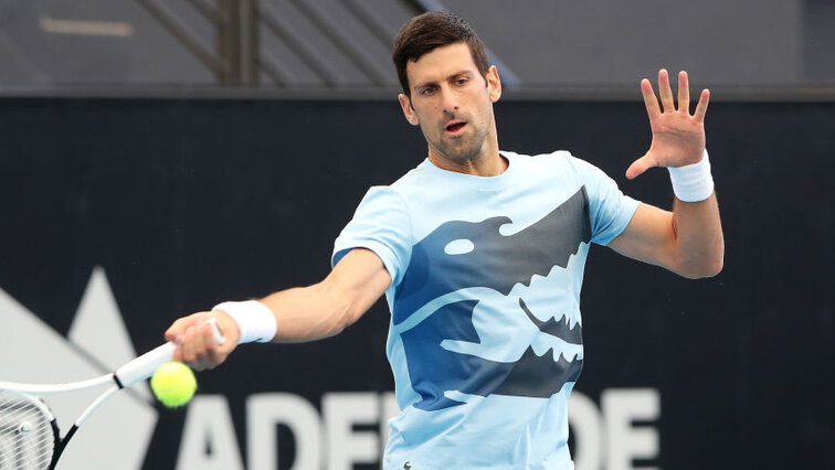 Novak Djokovic beim Training in Adelaide