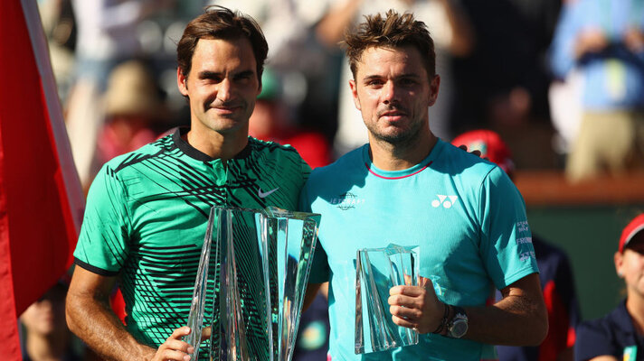 Roger Federer won the Swiss affair against Stan Wawrinka in 2017 with 6-4, 7-5