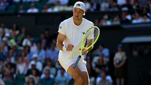 Jan-Lennard Struff bei seinem zweiten Auftritt auf dem Centre Court in Wimbledon