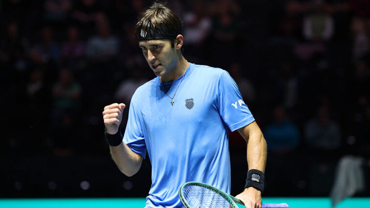 Mit einem wahren Kraftakt siegte Tomas Martin Etcheverry in Halle im Dreisatz-Thriller gegen Andrey Rublev. Getty Images