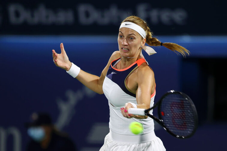 Petra Kvitova musste gegen Jil Teichmann aufgeben Petra Kvitova at the WTA 1000 tournament in Dubai