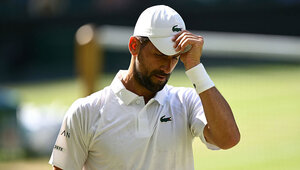 Novak Djokovic am Freitag in Wimbledon