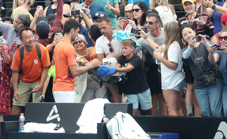 Novak Djokovic played his first match in Australia since his deportation on Monday