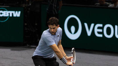 Dominic Thiem kämpfte sich gegen James McCabe mehrmals in die Partie zurück. Dominic Thiem kämpfte sich gegen James McCabe mehrmals in die Partie zurück.