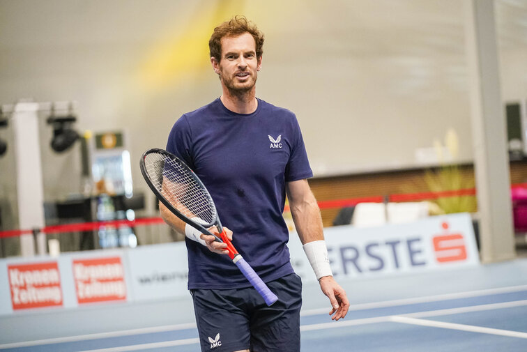 Andy Murray during training in the Wiener Stadthalle