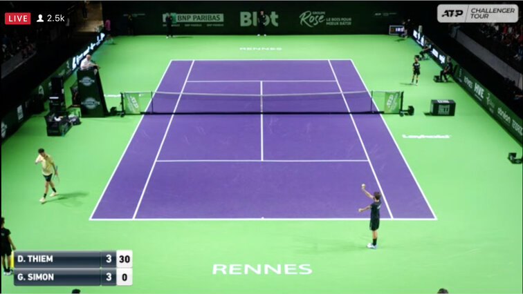 Das Match zwischen Dominic Thiem und Gilles Simon war im Stream sehr gut besucht The match between Dominic Thiem and Gilles Simon was very well attended in the stream