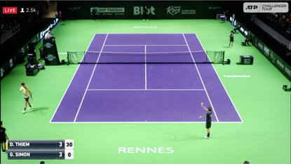 Das Match zwischen Dominic Thiem und Gilles Simon war im Stream sehr gut besucht Das Match zwischen Dominic Thiem und Gilles Simon war im Stream sehr gut besucht