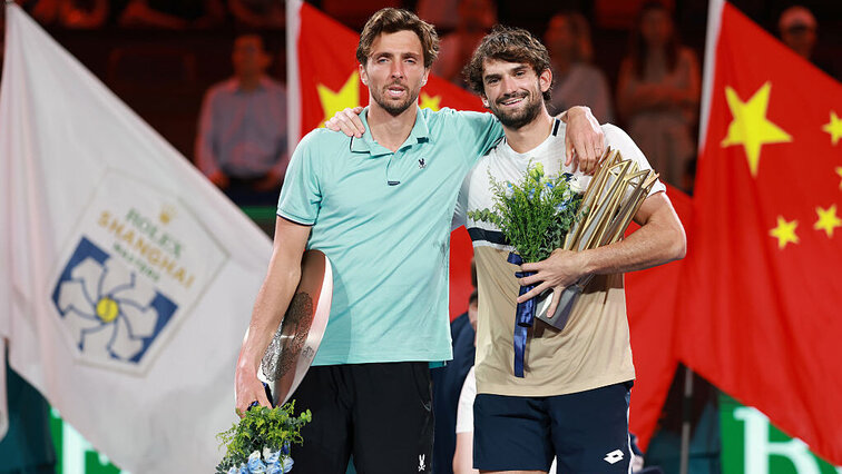 Die Shanghai-Finalisten Arthur Rinderknech (l.) und Valentin Vacherot (r.) werden mit einer Wildcard im Hauptfeld des ATP-Masters-Turniers in Paris an den Start gehen. Getty Images