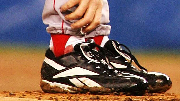 Die legendäre Socke von Curt Schilling anno 2004 Die legendäre Socke von Curt Schilling anno 2004
