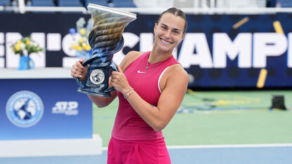 Für ihren Titelgewinn in Cincinnati kassierte Aryna Sabalenka exakt die Hälfte des Preisgelds vom Herrensieger Jannik Sinner. Getty Images