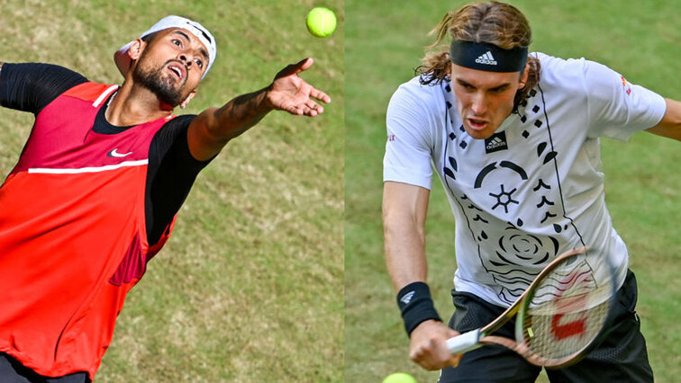 Nick Kyrgios and Stefanos Tsitsipas are playing for a place in the quarter-finals in HalleWestfalen