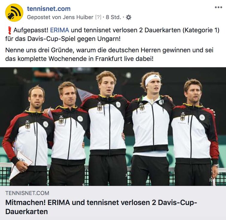 Mit Erima zum Davis Cup nach Frankfurt