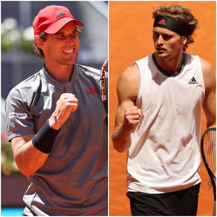 Dominic Thiem und Alexander Zverev treffen im Madrid-Halbfinale aufeinander Dominic Thiem und Alexander Zverev beim ATP-Masters-1000-Turnier in Madrid