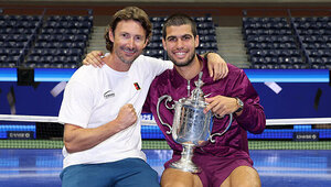 Juan Carlos Ferrero und Carlos Alcaraz nach den US Open 2025