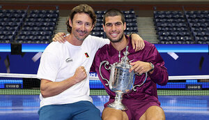 Juan Carlos Ferrero und Carlos Alcaraz nach den US Open 2025