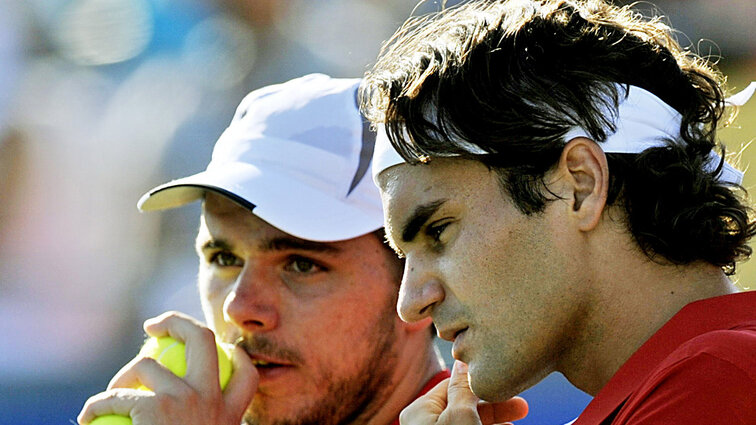 Stan Wawrinka and Roger Federer - Olympic champions in doubles 2008
