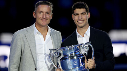 Andrea Gaudenzi und Carlos Alcaraz bei den ATP Finals 2022 in Turin