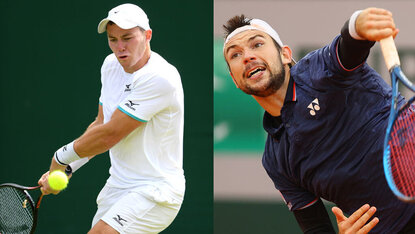 Dominik Kopefer spielt in Stuttgart gegen Jurij Rodionov Dominik Kopefer spielt in Stuttgart gegen Jurij Rodionov