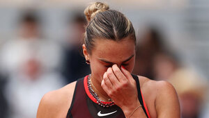 Aryna Sabalenka am Mittwoch im Stade Roland-Garros