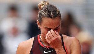 Aryna Sabalenka am Mittwoch im Stade Roland-Garros