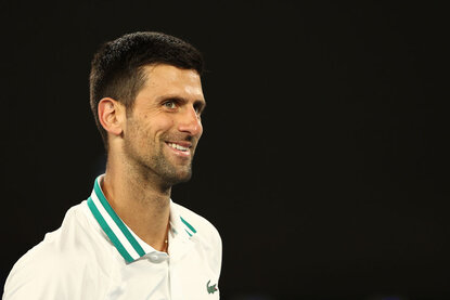 Novak Djokovic steht im Viertelfinale Novak Djokovic bei den Australian Open in Melbourne